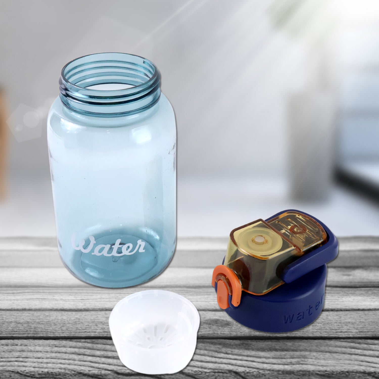 Blue Plastic Leak-proof Flip Cap  Safty Lock Water Bottle (600ml Approx  1 Pc) Blue Plastic Leak-proof Flip Cap  Safty Lock Water Bottle (600ml Approx  1 Pc)